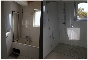 Bodenebene Dusche anstatt Badewanne
